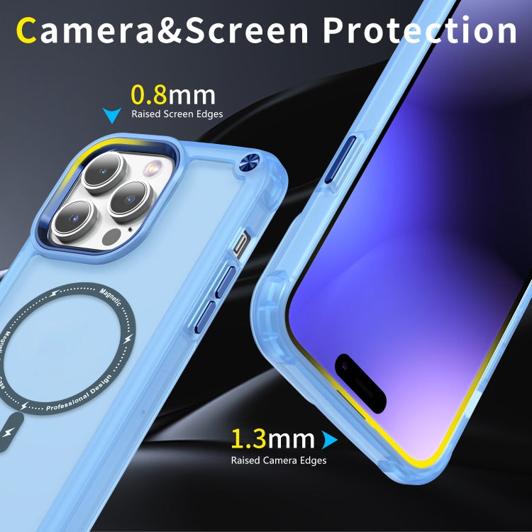 For iPhone 13 Pro Skin Feel TPU + PC MagSafe Magnetic Phone Case(Transparent Blue) - iPhone 13 Pro Cases by buy2fix | Online Shopping UK | buy2fix