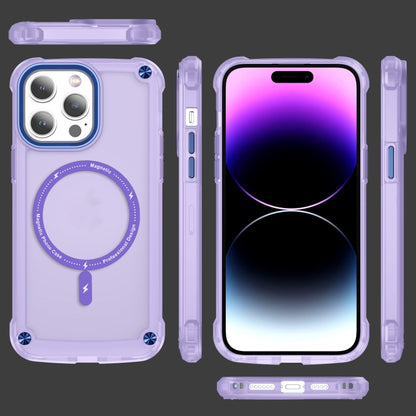 For iPhone 13 Skin Feel TPU + PC MagSafe Magnetic Phone Case(Transparent Purple) - iPhone 13 Cases by buy2fix | Online Shopping UK | buy2fix