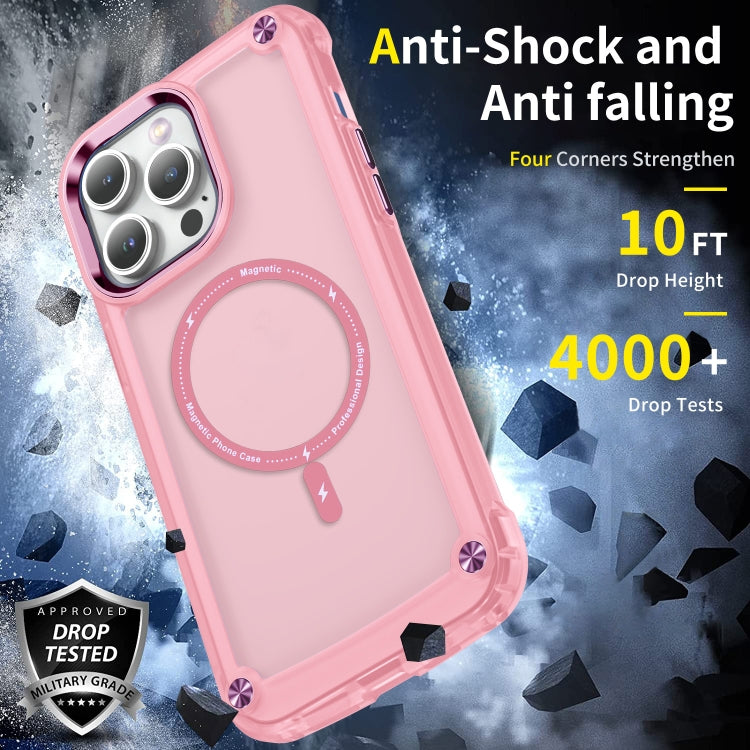 For iPhone 11 Pro Max Skin Feel TPU + PC MagSafe Magnetic Phone Case(Transparent Pink) - iPhone 11 Pro Max Cases by buy2fix | Online Shopping UK | buy2fix