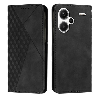 For Xiaomi Redmi Note 13 pro+ Diamond Splicing Skin Feel Magnetic Leather Phone Case(Black) - Note 13 Pro+ Cases by buy2fix | Online Shopping UK | buy2fix