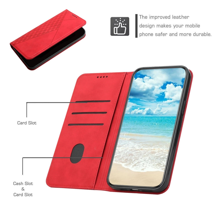 For Xiaomi Redmi K70 / K70 Pro Diamond Splicing Skin Feel Magnetic Leather Phone Case(Red) - K70 Pro Cases by buy2fix | Online Shopping UK | buy2fix