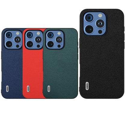 For iPhone 16 Pro Max ABEEL Genuine Leather Luolai Series Phone Case(Dark Blue) - iPhone 16 Pro Max Cases by buy2fix | Online Shopping UK | buy2fix