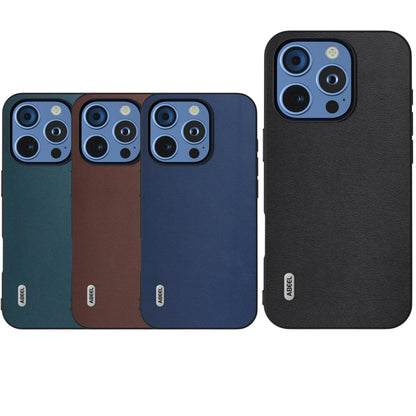 For iPhone 16 Pro Max ABEEL Genuine Leather Xiaoya Series Phone Case(Blue) - iPhone 16 Pro Max Cases by buy2fix | Online Shopping UK | buy2fix