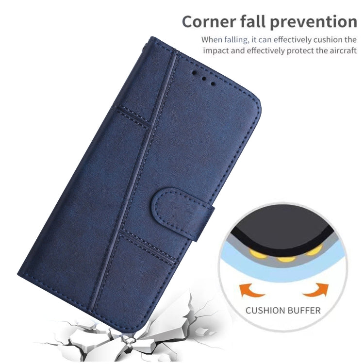 For Xiaomi Redmi K70 / K70 Pro Stitching Calf Texture Buckle Leather Phone Case(Blue) - K70 Pro Cases by buy2fix | Online Shopping UK | buy2fix