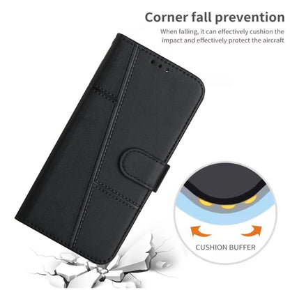 For Xiaomi Redmi Note 13 Pro 4G Global Stitching Calf Texture Buckle Leather Phone Case(Black) - Note 13 Pro Cases by buy2fix | Online Shopping UK | buy2fix