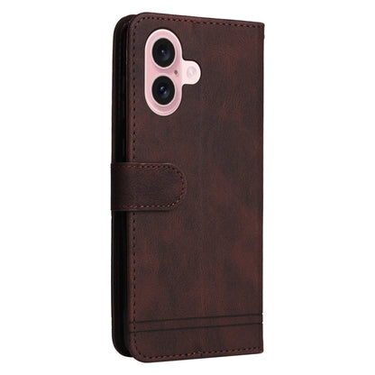 For iPhone 16 Skin Feel Life Tree Leather Phone Case(Brown) - iPhone 16 Cases by buy2fix | Online Shopping UK | buy2fix