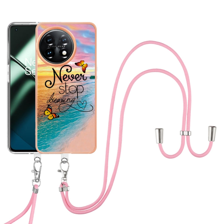 For OnePlus 11 Electroplating IMD TPU Phone Case with Lanyard(Dream Butterfly) - OnePlus Cases by buy2fix | Online Shopping UK | buy2fix