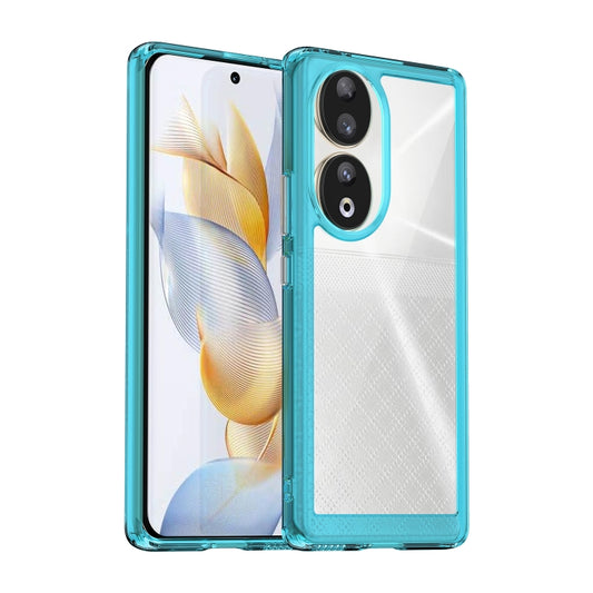 For Honor 80 Colorful Series Acrylic Hybrid TPU Phone Case(Transparent Blue) - Honor Cases by buy2fix | Online Shopping UK | buy2fix