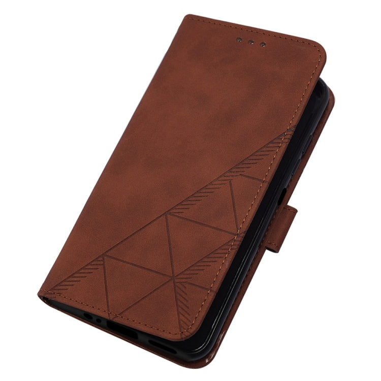 For Samsung Galaxy A25 5G / A24 Crossbody 3D Embossed Flip Leather Phone Case(Brown) - Galaxy Z Flip5 Cases by buy2fix | Online Shopping UK | buy2fix