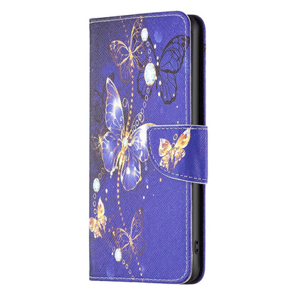 For iPhone 16 Pro Colored Drawing Pattern Flip Leather Phone Case(Purple Butterfly) - iPhone 16 Pro Cases by buy2fix | Online Shopping UK | buy2fix