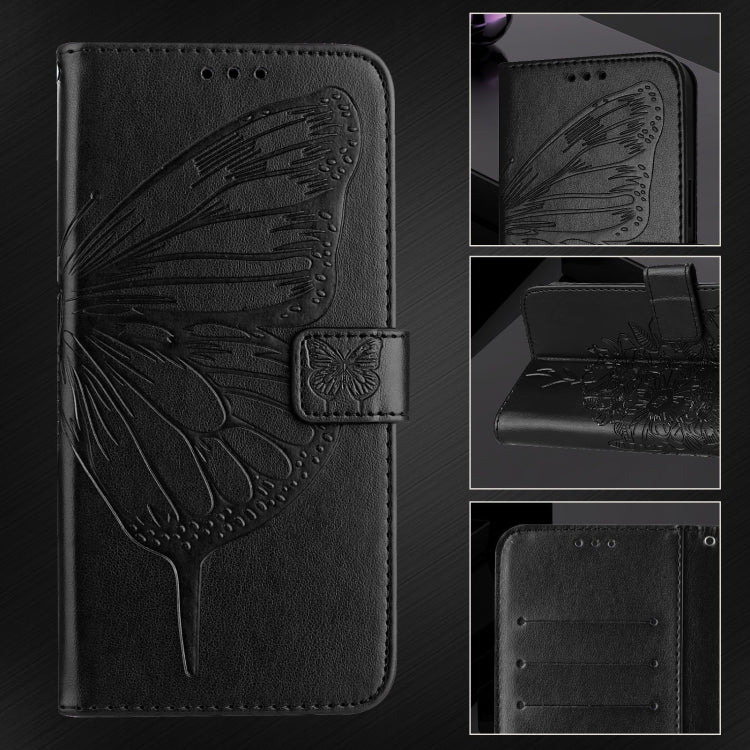 For iPhone SE 2024 Embossed Butterfly Leather Phone Case(Black) - More iPhone Cases by buy2fix | Online Shopping UK | buy2fix