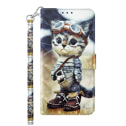 For Google Pixel 9 Pro 3D Painted Pattern Leather Phone Case(Naughty Cat) - Google Cases by buy2fix | Online Shopping UK | buy2fix