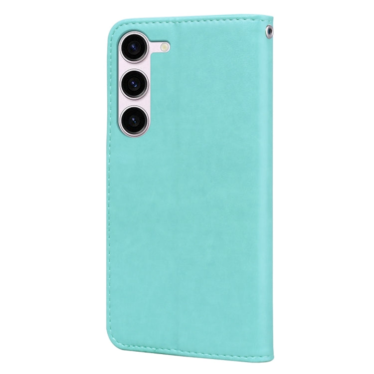 For Samsung Galaxy S23+ 5G Rose Embossed Flip PU Leather Phone Case(Green) - Galaxy S23+ 5G Cases by buy2fix | Online Shopping UK | buy2fix