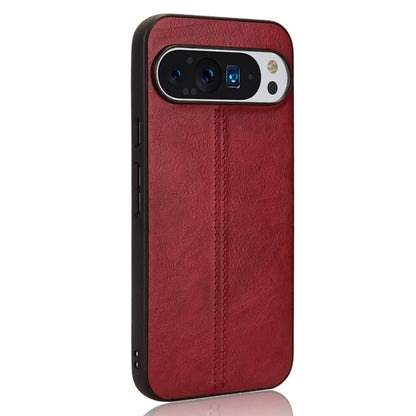 For Google Pixel 9 Pro XL Cow Pattern Sewing Back Cover Phone Case(Red) - Google Cases by buy2fix | Online Shopping UK | buy2fix