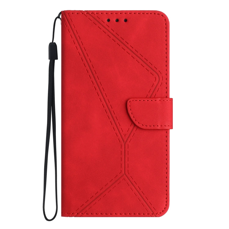 For OnePlus 12 5G Global Stitching Embossed Leather Phone Case(Red) - OnePlus Cases by buy2fix | Online Shopping UK | buy2fix