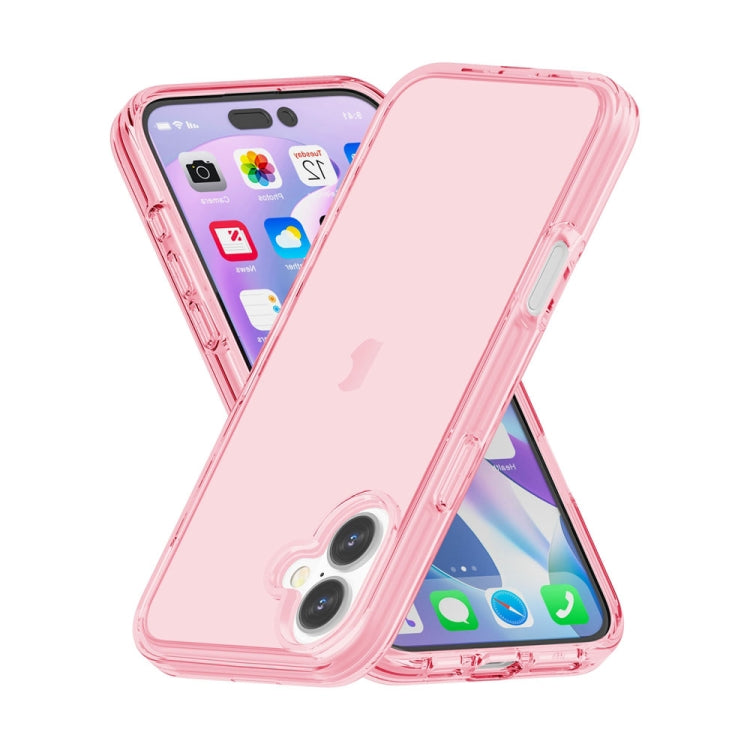 For iPhone 16 Plus Shockproof Terminator Transparent Phone Case(Pink) - iPhone 16 Plus Cases by buy2fix | Online Shopping UK | buy2fix