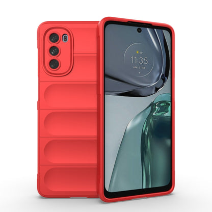 For Motorola Moto G62 5G Magic Shield TPU + Flannel Phone Case(Red) - Motorola Cases by buy2fix | Online Shopping UK | buy2fix