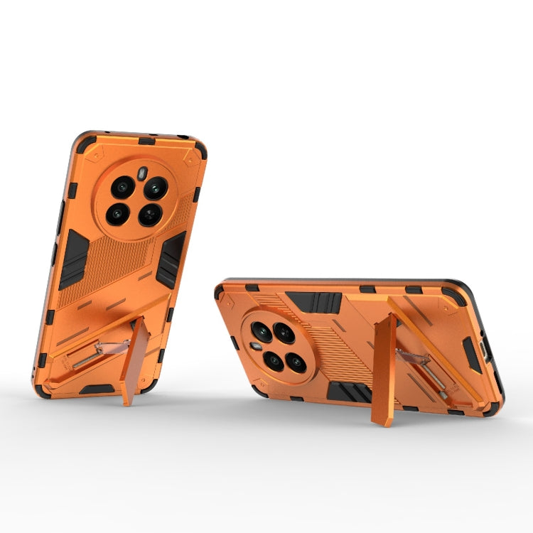 For Realme 12+ 5G Global Punk Armor 2 in 1 PC + TPU Phone Case with Holder(Orange) - Realme Cases by buy2fix | Online Shopping UK | buy2fix
