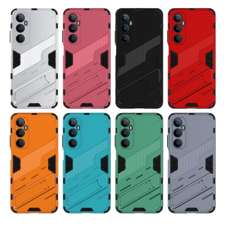 For Realme C65 4G Global Punk Armor 2 in 1 PC + TPU Phone Case with Holder(Orange) - Realme Cases by buy2fix | Online Shopping UK | buy2fix