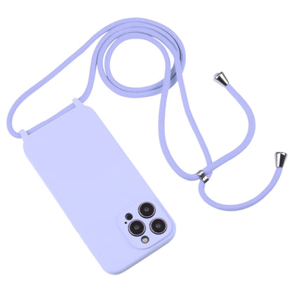 For iPhone 16 Plus Crossbody Lanyard Liquid Silicone Case(Light Purple) - iPhone 16 Plus Cases by buy2fix | Online Shopping UK | buy2fix