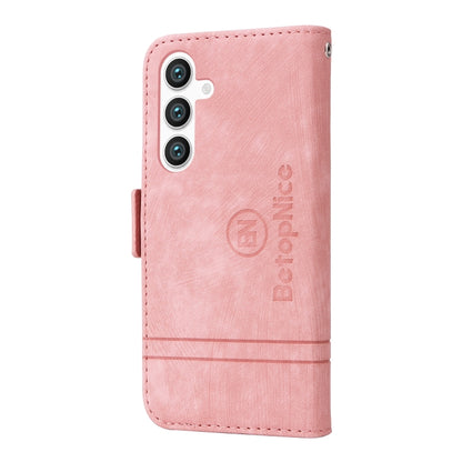 For Samsung Galaxy S24 BETOPNICE Dual-side Buckle Leather Phone Case(Pink) - Galaxy Phone Cases by BETOPNICE | Online Shopping UK | buy2fix