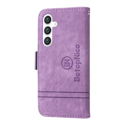 For Samsung Galaxy S24 BETOPNICE Dual-side Buckle Leather Phone Case(Purple) - Galaxy Phone Cases by BETOPNICE | Online Shopping UK | buy2fix