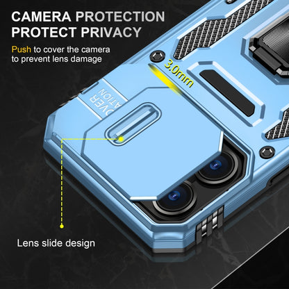 For iPhone 16 Pro Max Armor PC + TPU Camera Shield Phone Case(Light Blue) - iPhone 16 Pro Max Cases by buy2fix | Online Shopping UK | buy2fix