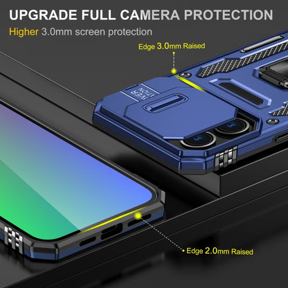 For iPhone 16 Pro Armor PC + TPU Camera Shield Phone Case(Navy Blue) - iPhone 16 Pro Cases by buy2fix | Online Shopping UK | buy2fix