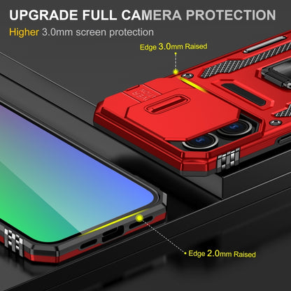 For iPhone 16 Pro Armor PC + TPU Camera Shield Phone Case(Red) - iPhone 16 Pro Cases by buy2fix | Online Shopping UK | buy2fix