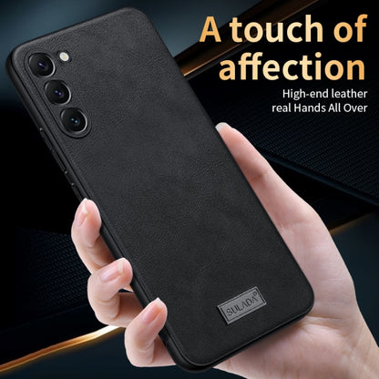 For Samsung Galaxy S24+ 5G SULADA Shockproof TPU + Handmade Leather Phone Case(Black) - Galaxy S24+ 5G Cases by SULADA | Online Shopping UK | buy2fix