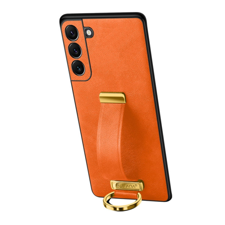 For Samsung Galaxy S24+ 5G SULADA PC Hybrid Leather Texture Skin Feel Shockproof Phone Case(Orange) - Galaxy S24+ 5G Cases by SULADA | Online Shopping UK | buy2fix