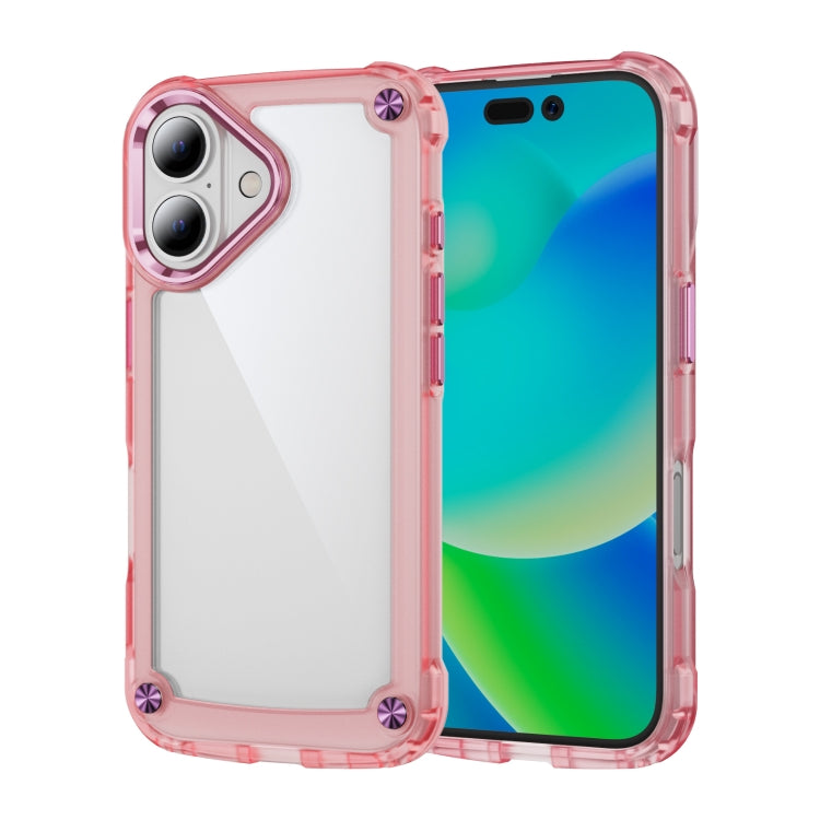 For iPhone 16 Plus Skin Feel TPU + PC Phone Case(Transparent Pink) - iPhone 16 Plus Cases by buy2fix | Online Shopping UK | buy2fix