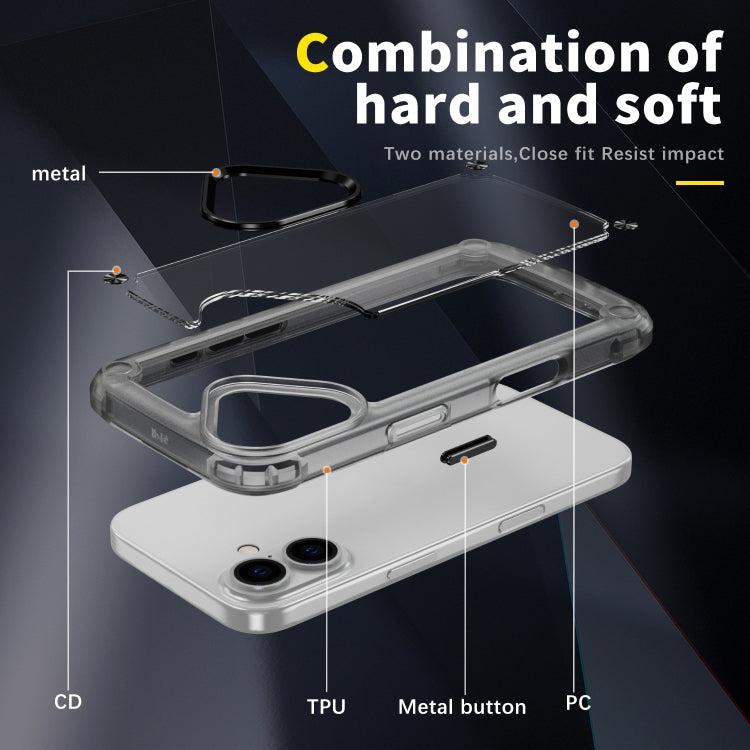 For iPhone 16 Plus Skin Feel TPU + PC Phone Case(Transparent Black) - iPhone 16 Plus Cases by buy2fix | Online Shopping UK | buy2fix