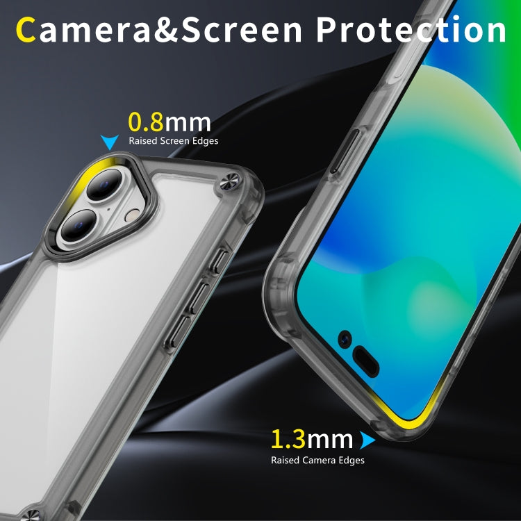 For iPhone 16 Plus Skin Feel TPU + PC Phone Case(Transparent Black) - iPhone 16 Plus Cases by buy2fix | Online Shopping UK | buy2fix