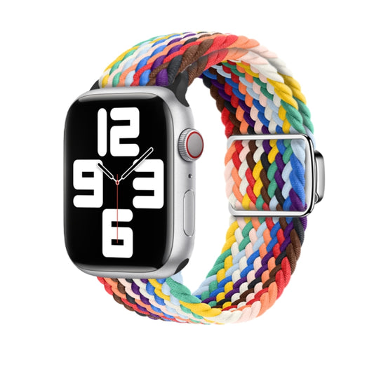 For Apple Watch Ultra 2 49mm Nylon Loop Magnetic Buckle Watch Band(Official Rainbow) - Watch Bands by buy2fix | Online Shopping UK | buy2fix