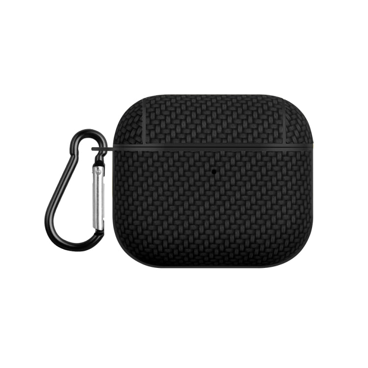 For AirPods 3 Woven Skin Texture PC TWS Earphone Protective Case(Black) - For AirPods 3 by buy2fix | Online Shopping UK | buy2fix