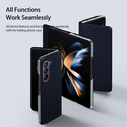 For Samsung Galaxy Z Fold5 5G DUX DUCIS Bril Series PU + TPU Phone Case(Blue) - Galaxy Z Fold5 Cases by DUX DUCIS | Online Shopping UK | buy2fix