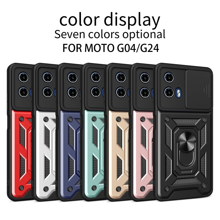 For Motorola Moto G04 / G24 Sliding Camera Cover Design TPU Hybrid PC Phone Case(Red) - Motorola Cases by buy2fix | Online Shopping UK | buy2fix