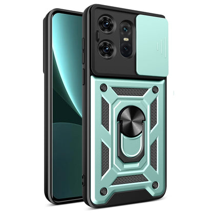 For Motorola Edge 50 Pro Global Sliding Camera Cover Design TPU Hybrid PC Phone Case(Mint Green) - Motorola Cases by buy2fix | Online Shopping UK | buy2fix