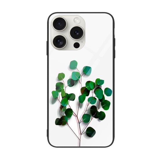 For iPhone 16 Pro Colorful Painted Glass Phone Case(Sapling) - iPhone 16 Pro Cases by buy2fix | Online Shopping UK | buy2fix