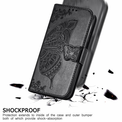 For Ulefone Note 16 Pro Butterfly Love Flower Embossed Leather Phone Case(Black) - Ulefone Cases by buy2fix | Online Shopping UK | buy2fix