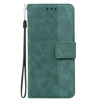 For Motorola Moto G Play 4G 2024 Geometric Embossed Leather Phone Case(Green) - Motorola Cases by buy2fix | Online Shopping UK | buy2fix