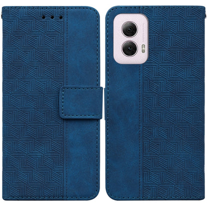 For Motorola Moto G Power 5G 2024 Geometric Embossed Leather Phone Case(Blue) - Motorola Cases by buy2fix | Online Shopping UK | buy2fix