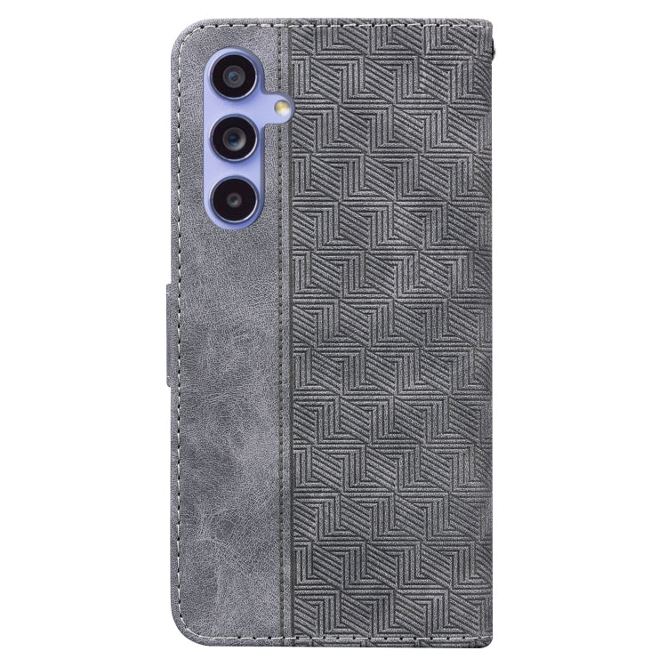 For Samsung Galaxy S23 FE 5G Geometric Embossed Leather Phone Case(Grey) - Galaxy S23 FE 5G Cases by buy2fix | Online Shopping UK | buy2fix