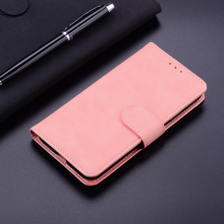 For iPhone 16 Plus Skin Feel Pure Color Flip Leather Phone Case(Pink) - iPhone 16 Plus Cases by buy2fix | Online Shopping UK | buy2fix