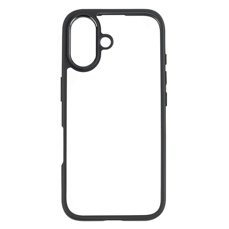 For iPhone 16 Plus Frosted TPU + Transparent PC Phone Case(Black) - iPhone 16 Plus Cases by buy2fix | Online Shopping UK | buy2fix