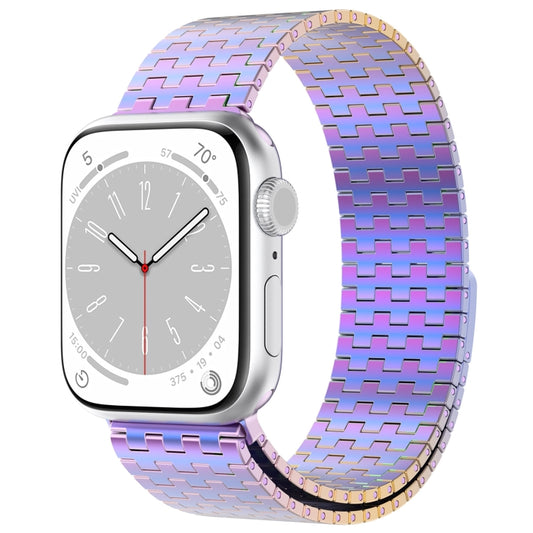 For Apple Watch Ultra 2 49mm Magnetic Buckle Stainless Steel Metal Watch Band(Colorful) - Watch Bands by buy2fix | Online Shopping UK | buy2fix