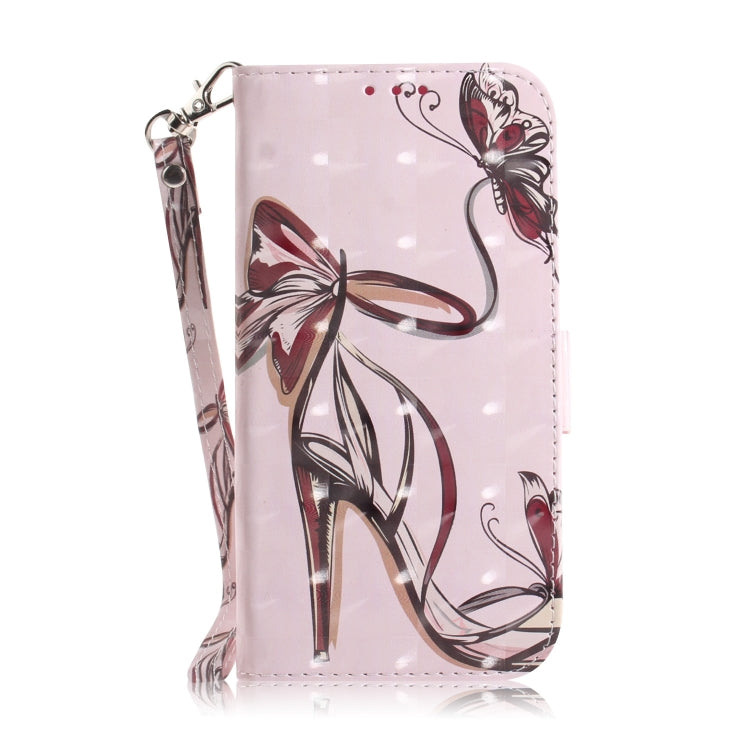 For iPhone 16 Plus 3D Colored Horizontal Flip Leather Phone Case(Butterfly High-heeled) - iPhone 16 Plus Cases by buy2fix | Online Shopping UK | buy2fix