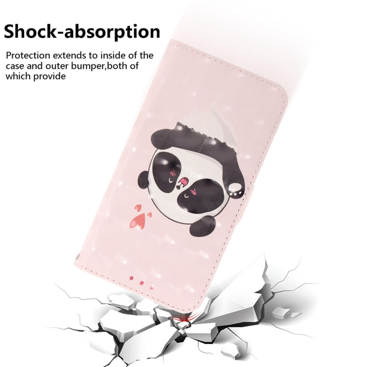 For Motorola Edge 2024 3D Colored Flip Leather Phone Case(Heart Panda) - Motorola Cases by buy2fix | Online Shopping UK | buy2fix