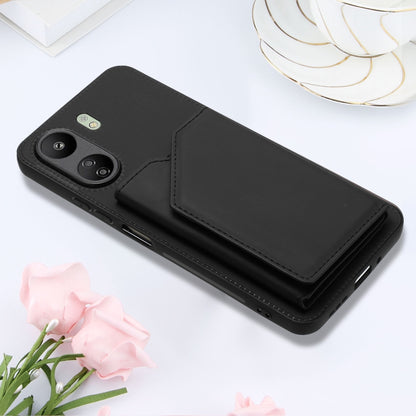 For Xiaomi Redmi 13C 4G / Poco C65 Skin Feel PU + TPU + PC Card Slots Phone Case(Black) - 13C Cases by buy2fix | Online Shopping UK | buy2fix